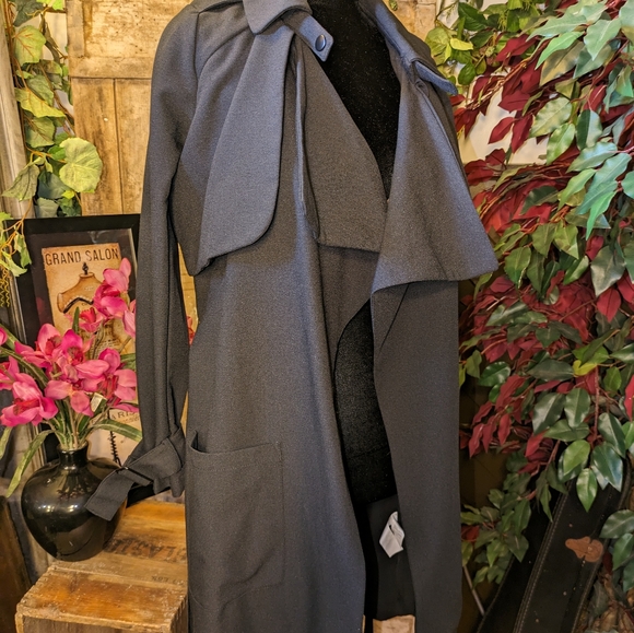 Revamped black trench coat (NWT) s/m - Picture 5 of 6